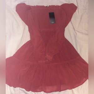 Shinestar Coral Long Sleeve off the shoulder  Dress